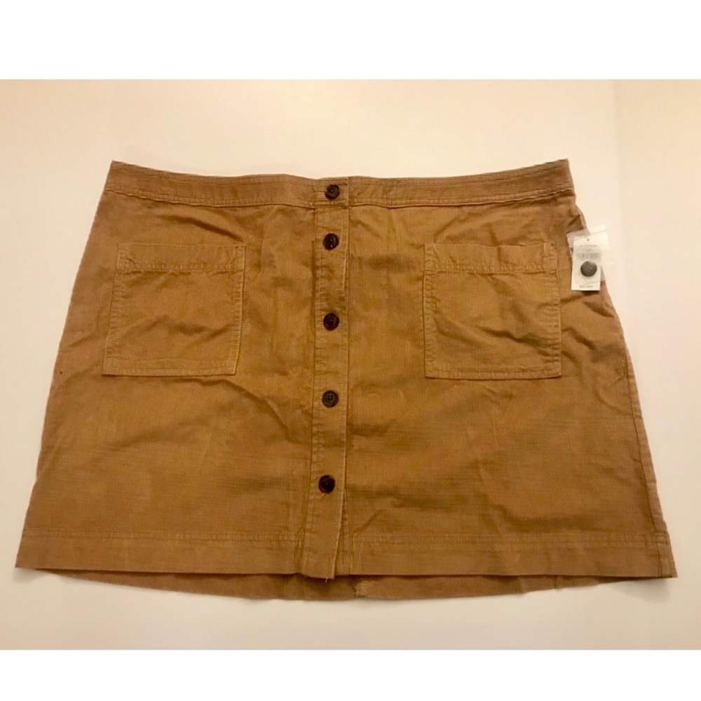NWT Gap Button Front Corduroy Mini Skirt XXL Brown
